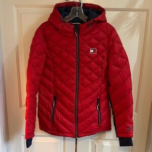 Tommy Hilfiger Red Hooded Quilted Jacket